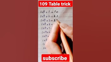 109 table trick #tabletrick #mathtricks #youtubeshorts #shortvideo