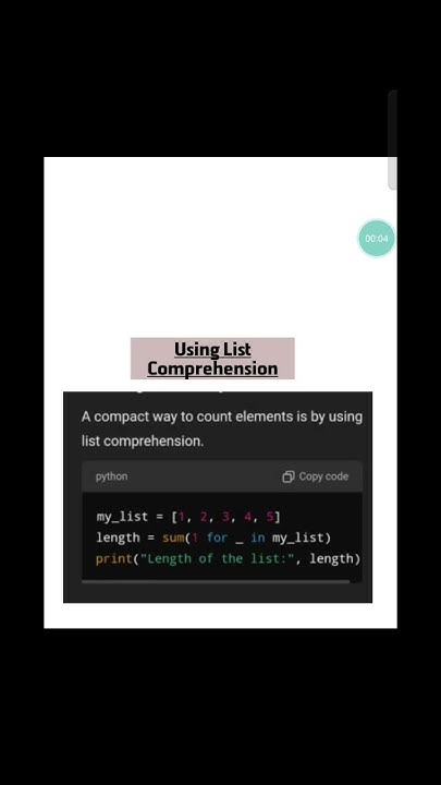 Python List Length: Using List Comprehension to Count Elements - YouTube