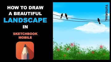 How to draw a Beautiful landscape | Step by step tutorial | #sketchbook #landscape @SketchbookPro