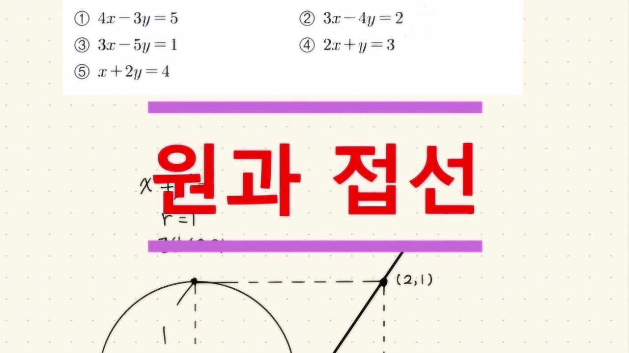 [하루 1문제 수학상] 원의 접선 구하기 - YouTube