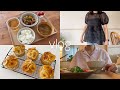 〈vlog〉作って食べる一人暮らし社会人の日常👩🏻🍳🧁/米粉バナナマフィン/自炊/友達とカフェランチ🍝