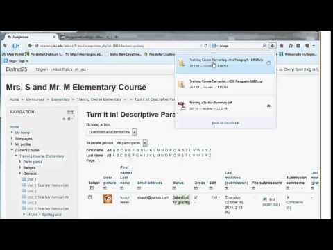 Getting Started in Moodle: Viewing and Downloading student submitted files