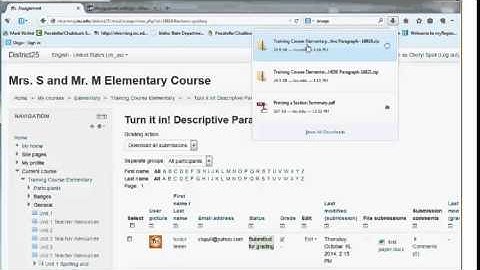 Getting Started in Moodle: Viewing and Downloading student submitted files