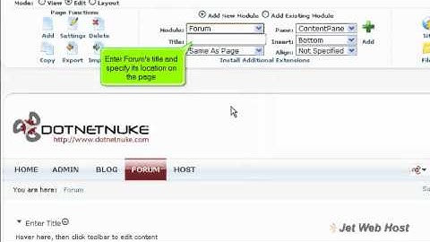 How to install an additional forum module in DotNetNuke