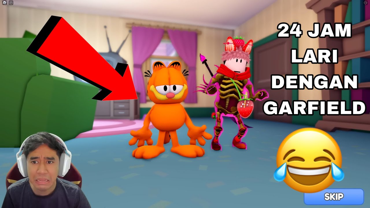 24 JAM LARI DENGAN GARFIELD 😂 SERAM MAKCIK JAHAT TANGKAP KUCING 😈