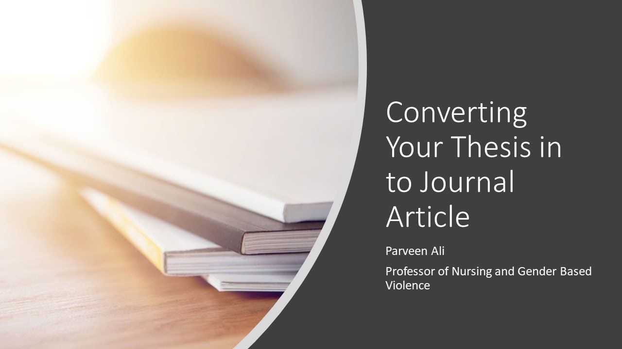 converting thesis to journal article