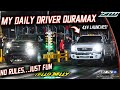 Outlaw Track Grudge Racing: 4x4 Launching My Duramax Tow Rig + Candyman vs Twin Turbo LSX CTS-V!