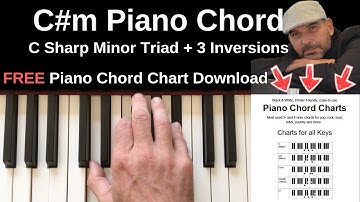 C#m Piano Chord | C Sharp Minor + Inversions Tutorial + FREE Chord Chart