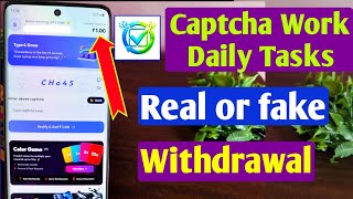Captcha Work Daily Task App Real or Fake | Withdrawal Reality screenshot 5