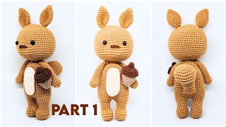SQUIRREL 🐿️ | PART 1 | HEAD, EARS & TUMMY | HOW TO CROCHET |  AMIGURUMI TUTORIAL