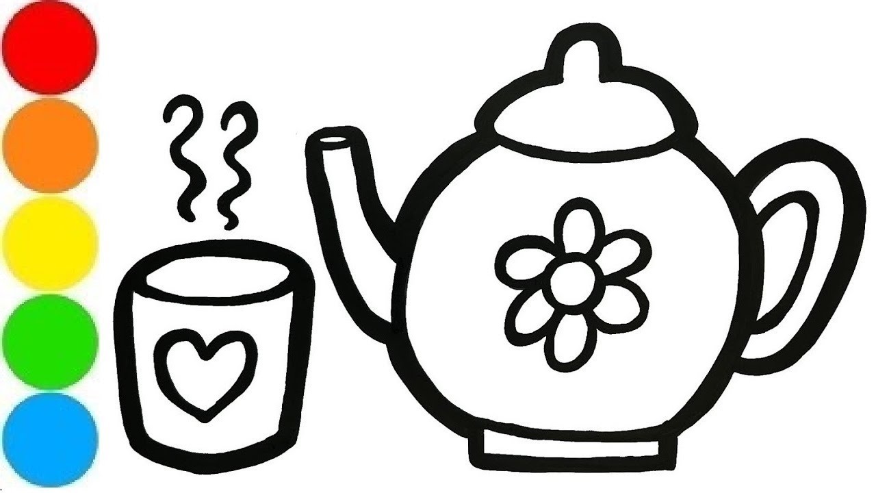 Чайник и чашка картинки для детей