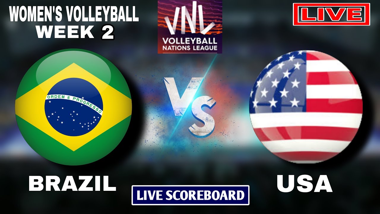 USA vs Brazil VNL 2023 Women Live Scoreboard