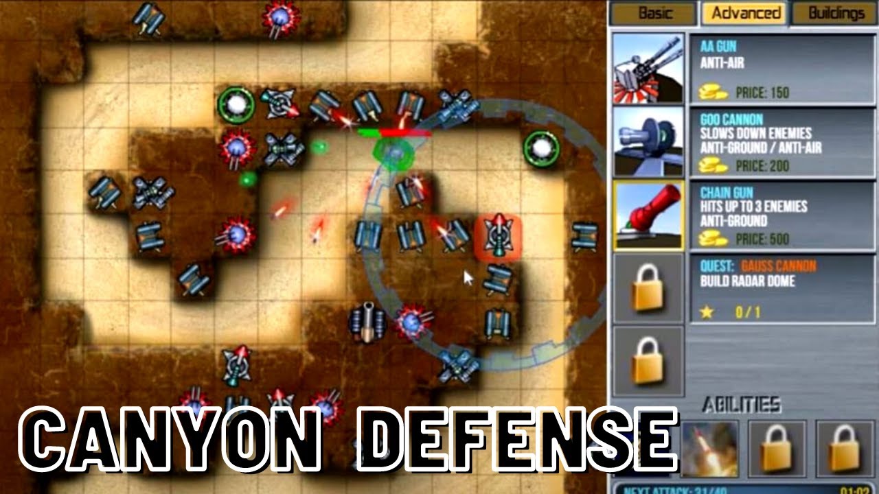 Canyon Defense Miniclip Game (Normal Mode)