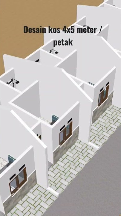 desain kos 4x5 meter per petak, ruangan lengkap