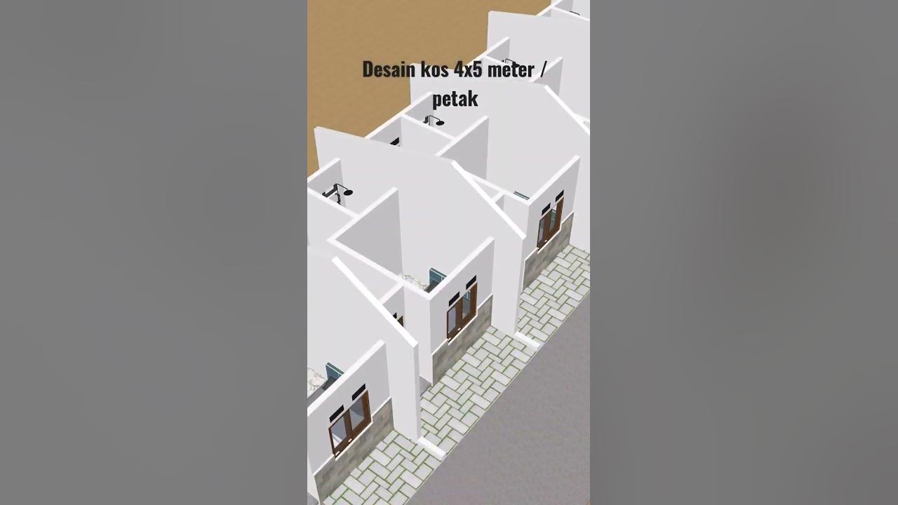desain kos 4x5 meter per petak, ruangan lengkap