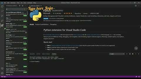 How to install Python Jinja extension in VS Code editor