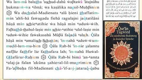 ختمة من مصحف التجويد باللغة الألمانية الصفحة رقم 387