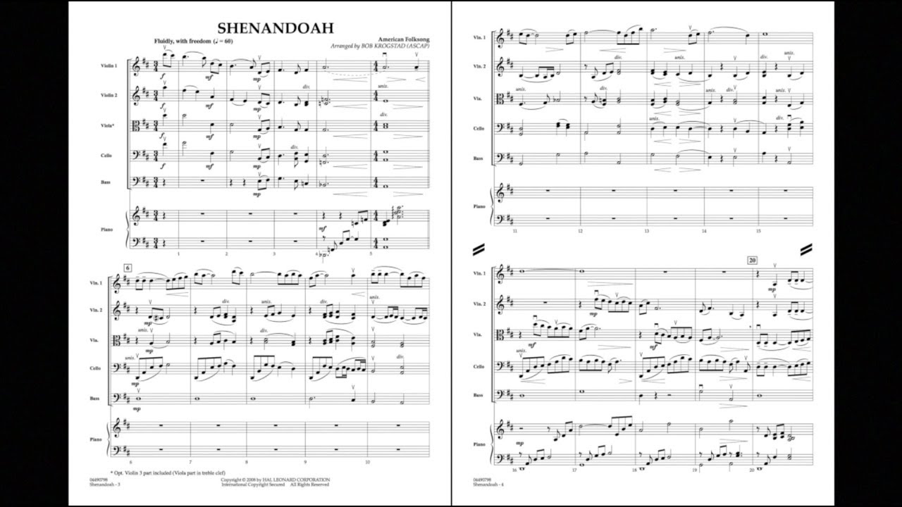 Shenandoah arranged by Bob Krogstad