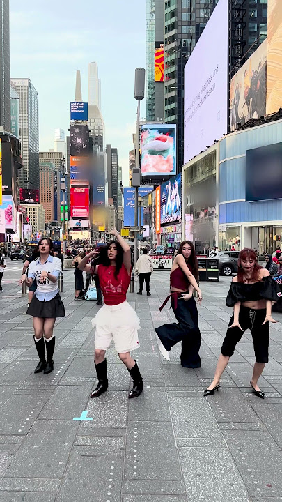 #BINI : Catch Sheena, Mikha, Stacey, and Maloi's #BINI_ShagidiDC at Times Square, New York!💥💃🏼