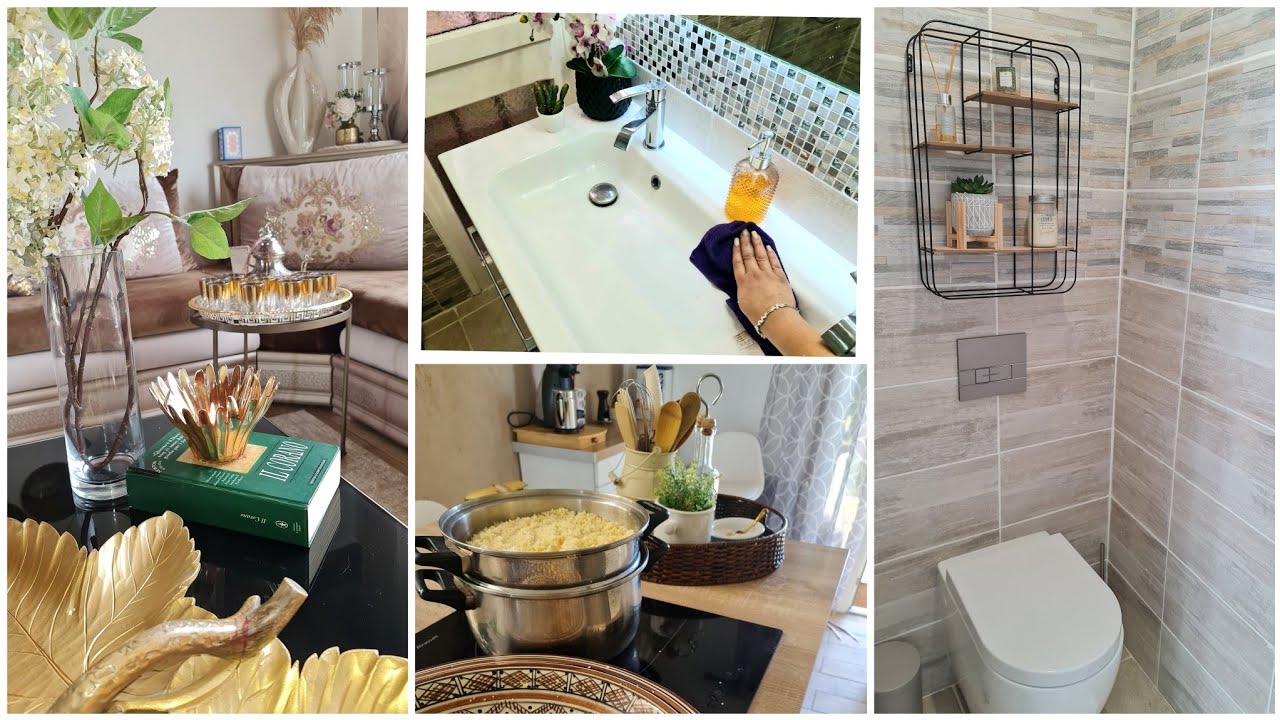 روتين تنظيف البيت🏡ديكور جديد لنفسية جديدة🥰لاستقبال الخريف🍂والشتاء☔تهليت في راسي💅👳جولة في حمام الضيوف