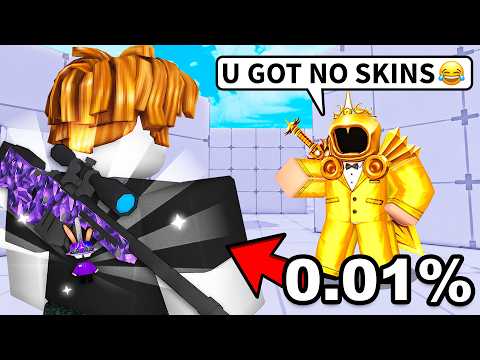 i pretended to be a NOOB, then showed MY 0.01% SKINS..(Roblox Rivals)