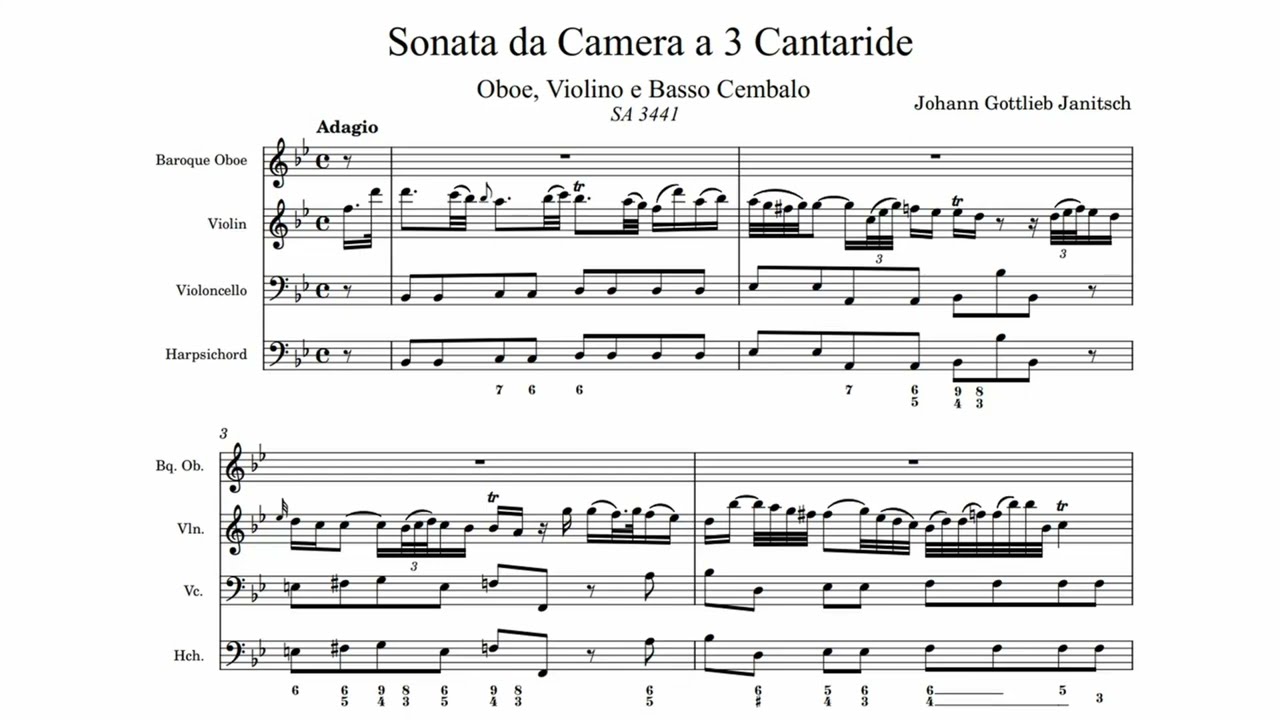 Watch J. G. Janitsch - Sonata da camera in B-Flat Major, SA 3441 (Berlin Friday Academy) on YouTube Watch J. G. Janitsch - Sonata da camera in B-Flat Major, SA 3441 (Berlin Friday Academy) on YouTube