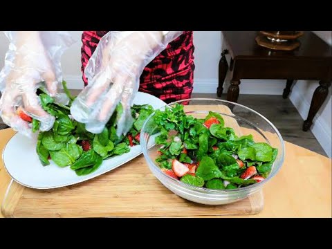 Strawberry and Spinach! I have never eaten such an easy and refreshing salad like this before!