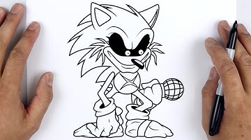 HOW TO DRAW CYCLES LORD X (SONIC EXE 2.0) | Friday Night Funkin (FNF) - Easy Step By Step Tutorial