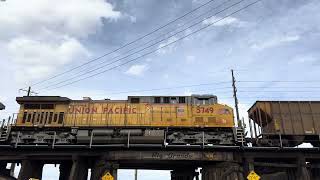 UP #6183 Lead’s The Mega Empty Coal Train Through Bridge At North Washington, CO 3/14/2026.