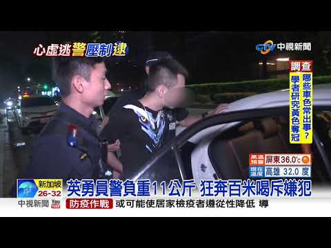 女友不要了! 通緝犯跑百米 警負重11公斤逮人│中視新聞 20200915