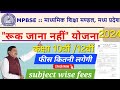 ruk jana nahi yojna 2024 fess structure | RJNY subject wise fees 2024 | MP board 10th 12th from fees