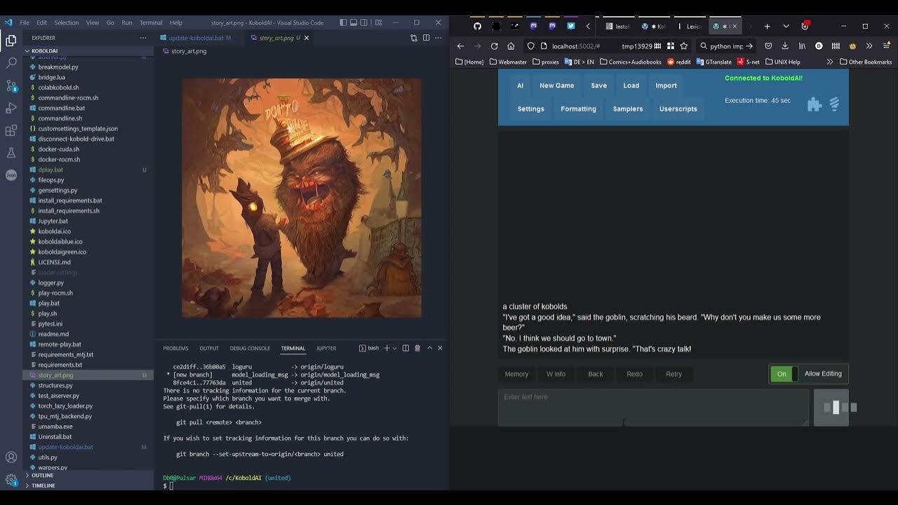 Story illustration generation using koboldai koboldai horde and
