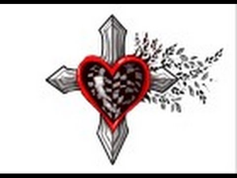 how to draw tribal cross with a heart youtube