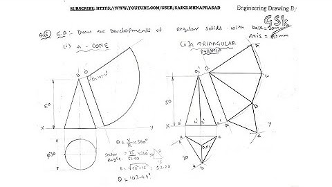 Development of a CONE & TRIANGULAR PYRAMID