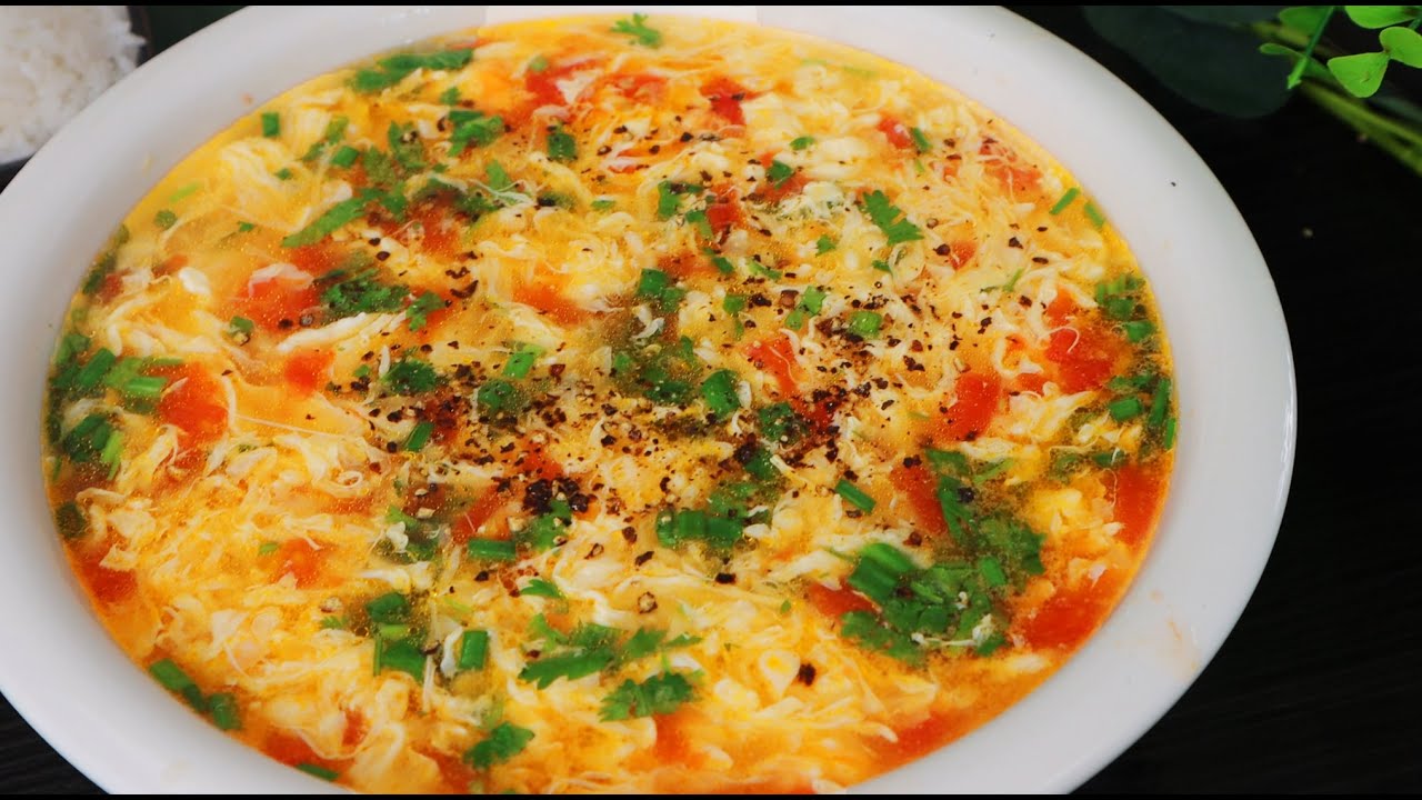 Hướng dẫn Cách nấu canh trứng cà chua – TRỨNG NẤU CANH vừa nhanh vừa ngon cho bữa cơm cả nhà