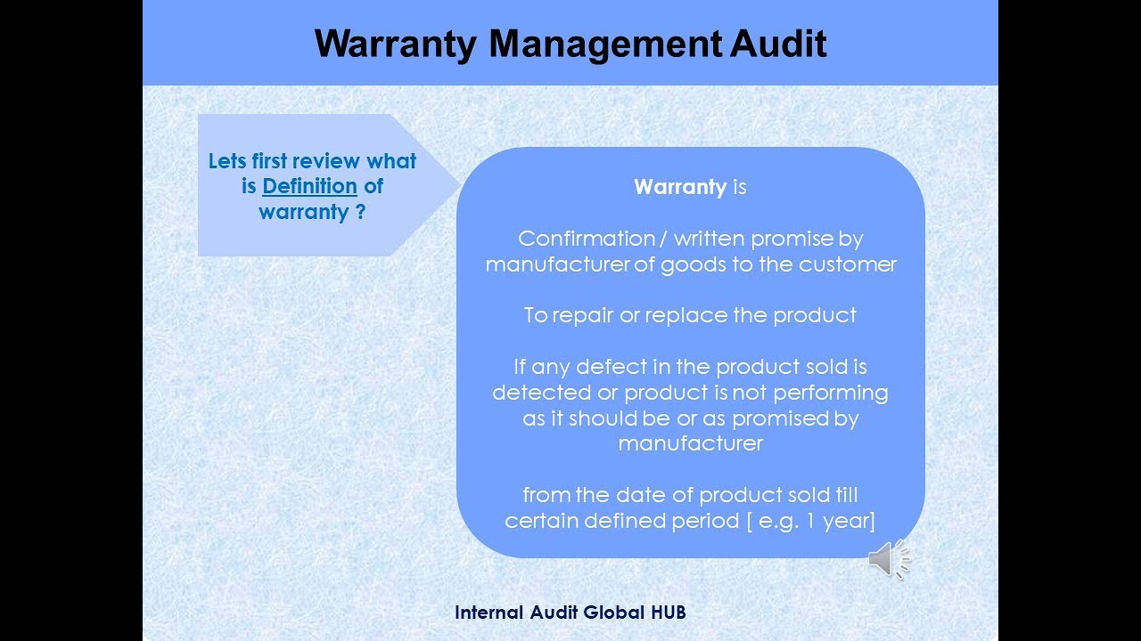 Internal Audit of Warranty Management Part I YouTube
