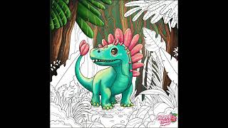 Happy Color By Number - Ivy The Dinosaur Is Living At The Dino Jungle Woods (Animals Pics)