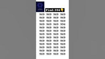 Optical illusion IQ Test: Prove Your Brainpower ,Spot the hidden 996 in 4 sec!#iq #opticalillusions