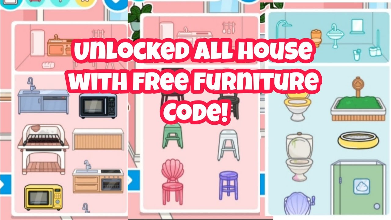 Unlocked All Free Furniture Code Toca Boca Code Toca Boca Life World
