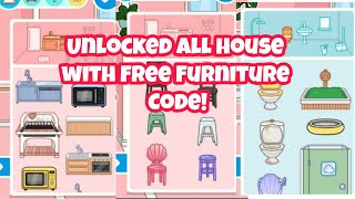 Unlocked All Free Furniture Code Toca Boca Code Toca Boca Life World Free Code New Code screenshot 5