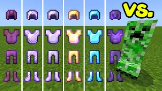 Blast Protection 4 on All Armor in Minecraft vs Creeper (Netherite, Diamond, Gold, Iron, Chain)