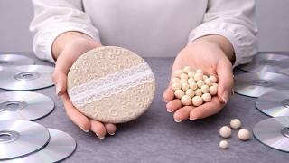 LOOK WHAT I MADE With Old CDs and Cardboard! 😍 Easy DIY Basket Organizer screenshot 2