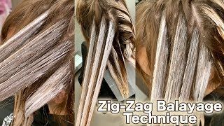 Zig Zag Balayage Technique