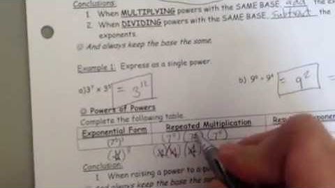 MCR3U1: Copy of 4.2: Working With Integer Exponents (Part 1 of 3)