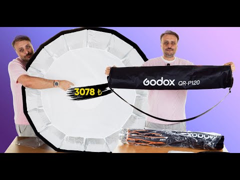 Devasa stüdyo ışığı Godox QR-P120 Softbox Kutu Açılışı!