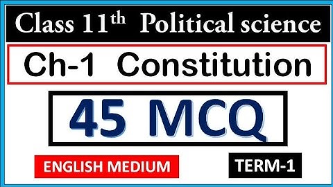 class 11 political science  chapter 1 mcq |  constituton mcq | term 1 | cbse | 2023