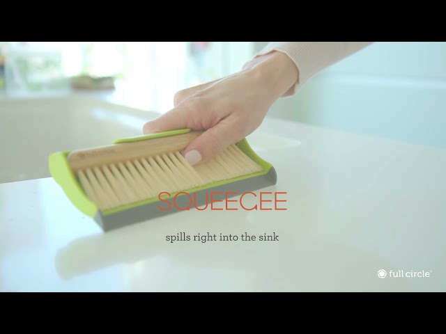 Full Circle Crumb Runner, Counter Sweep and Squeegee, Compact Brush for  Sink & Kitchen Countertops, White