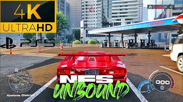 PS5 Lamborghini Countach 4K UHD Free Roam: NFS Unbound Adventure