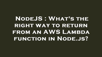 NodeJS : What