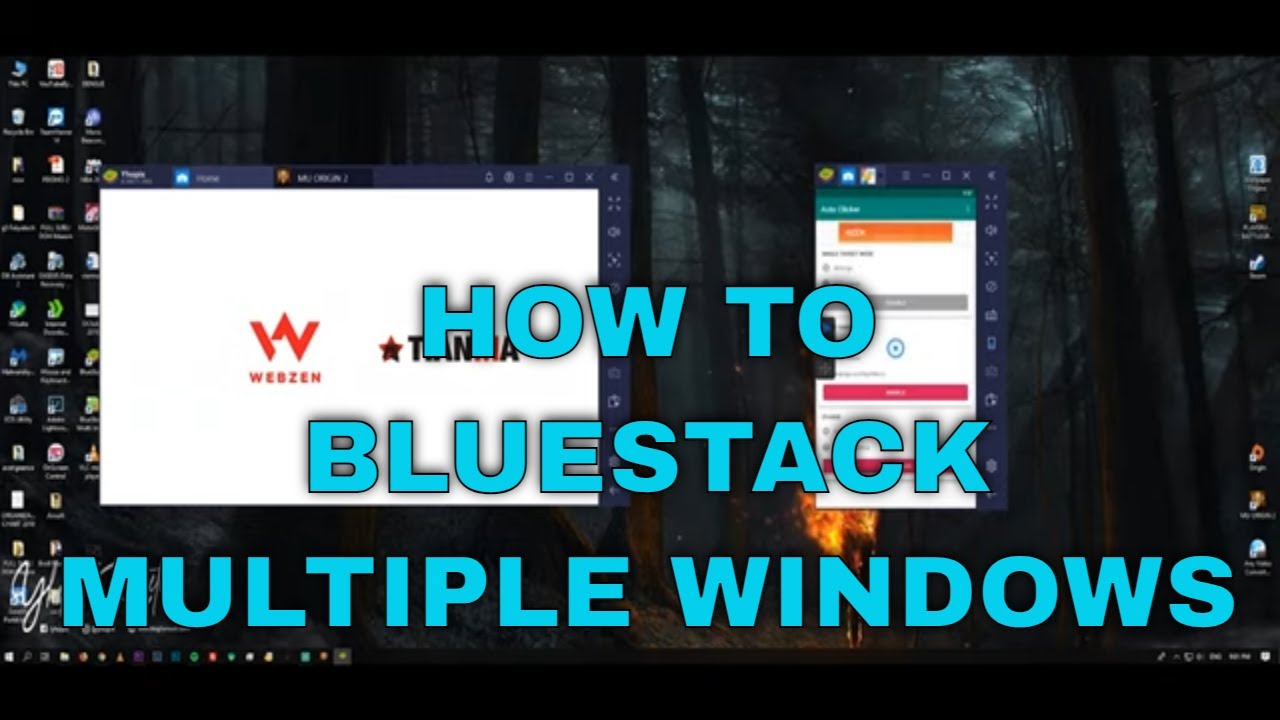 bluestacks เปิด 2 จอ  2022 New  How to run multiple bluestacks 4 screen in your PC | MU Origin 2 | updated Version